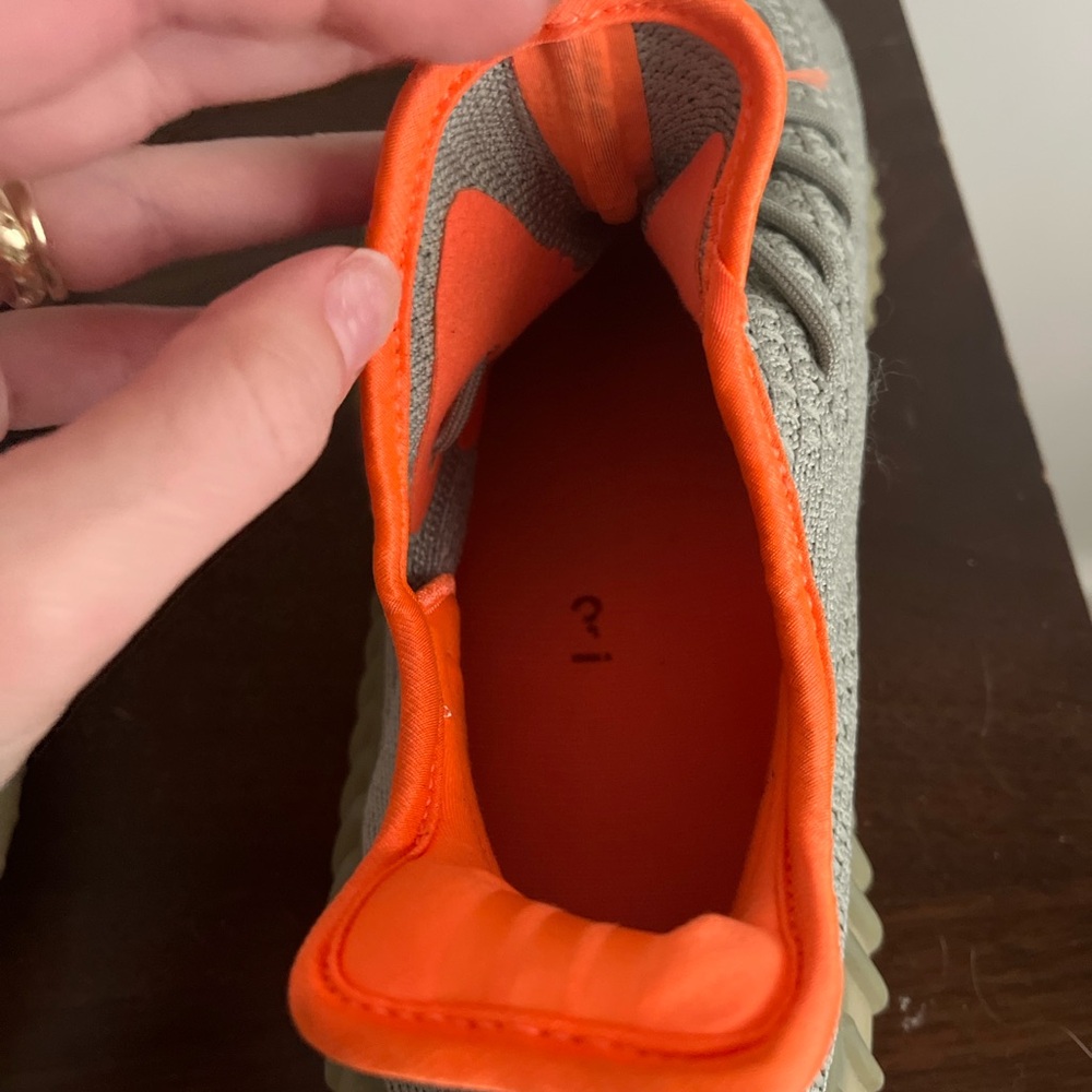 Gray and Orange Knit Yeezy boost Sneakers, Kanye west Yeezy trainers - Picture 5 of 8